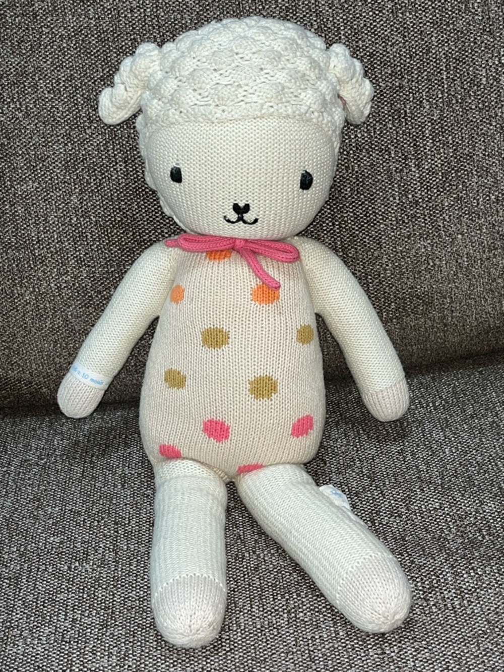 Cuddle + Kind LUCY THE LAMB stuffed doll polka dot dress 19” - Picture 2 of 9